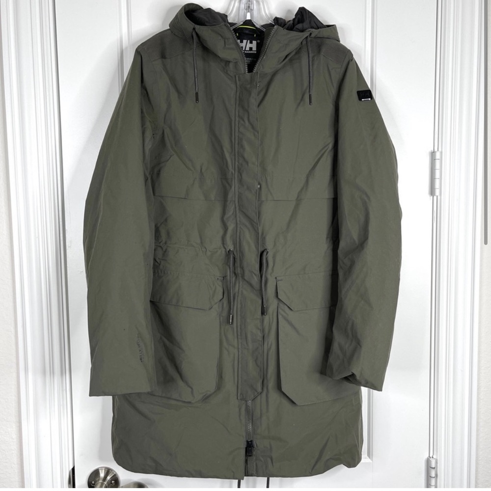 HELLY HANSEN Hooded Water Resistant Parka Green NEW Size L